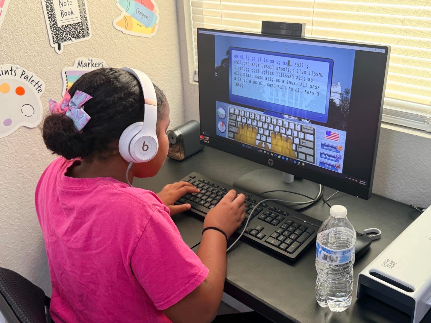 Student completing computer-based learning